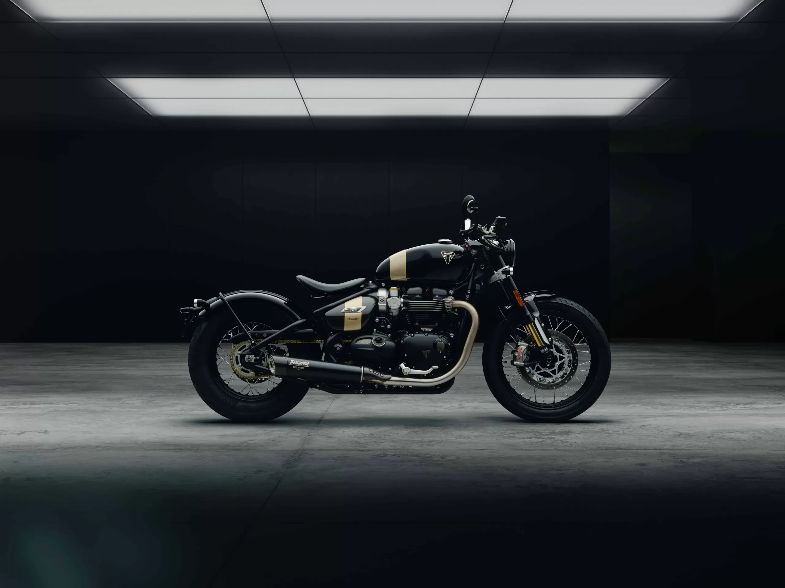 Triumph Bonneville Bobber TFC Side Studio View